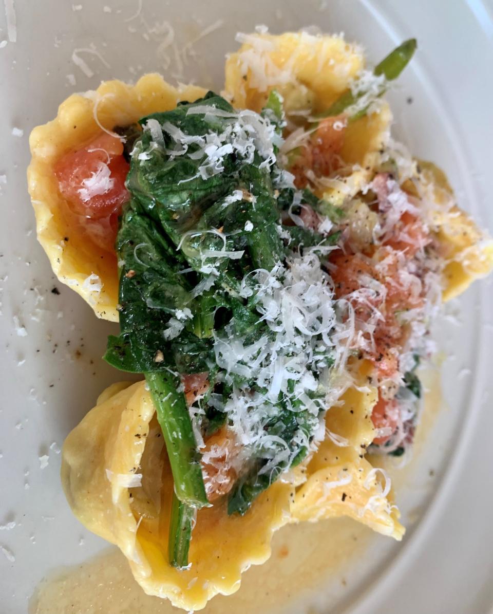 Pansotti at Luna at Kahuna in Cocoa Beach are little, cup-like ravioli filled with braised beef served with asparagus, prosciutto, Parmigiano Reggiano and a brown butter and sage sauce.