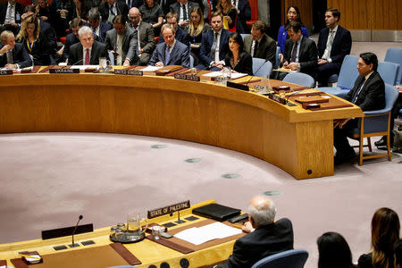 U.S. Ambassador to the United Nations Nikki Haley speaks following a vetoing an Egyptian-drafted resolution regarding recent decisions concerning the status of Jerusalem, during the United Nations Security Council meeting on the situation in the Middle East, including Palestine, at U.N. Headquarters in New York City, New York, U.S., December 18, 2017. REUTERS/Brendan McDermid