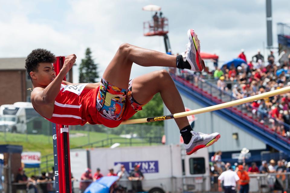 General McLane's Jace Walls finished third in the Class 3A high jump at the PIAA track and field championships at Shippensburg University on Saturday.