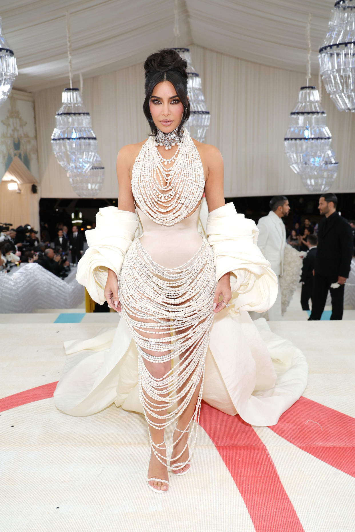 Kim at the 2023 event. (Kevin Mazur/MG23 / Getty Images for The Met Museum/Vogue)