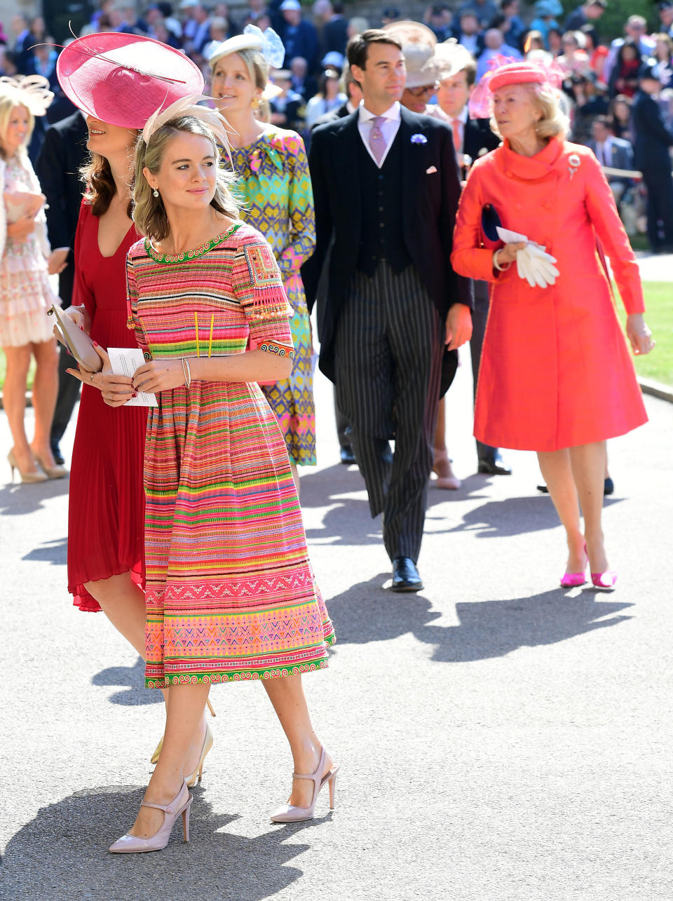 Cressida Bonas, in foreground, arrives at St. George's Chapel. (Photo: POOL New / Reuters)