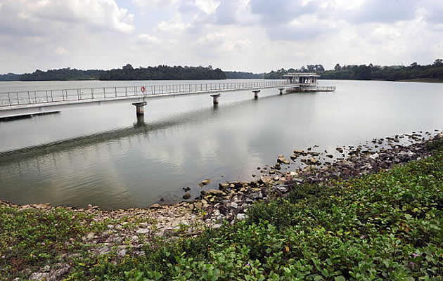 A view of Upper Seletar Reservoir in Singapore. Reservoirs here are partially drying up after Singapore's longest-ever dry spell, which is expected to last through the first half of March. (Getty Images file photo)