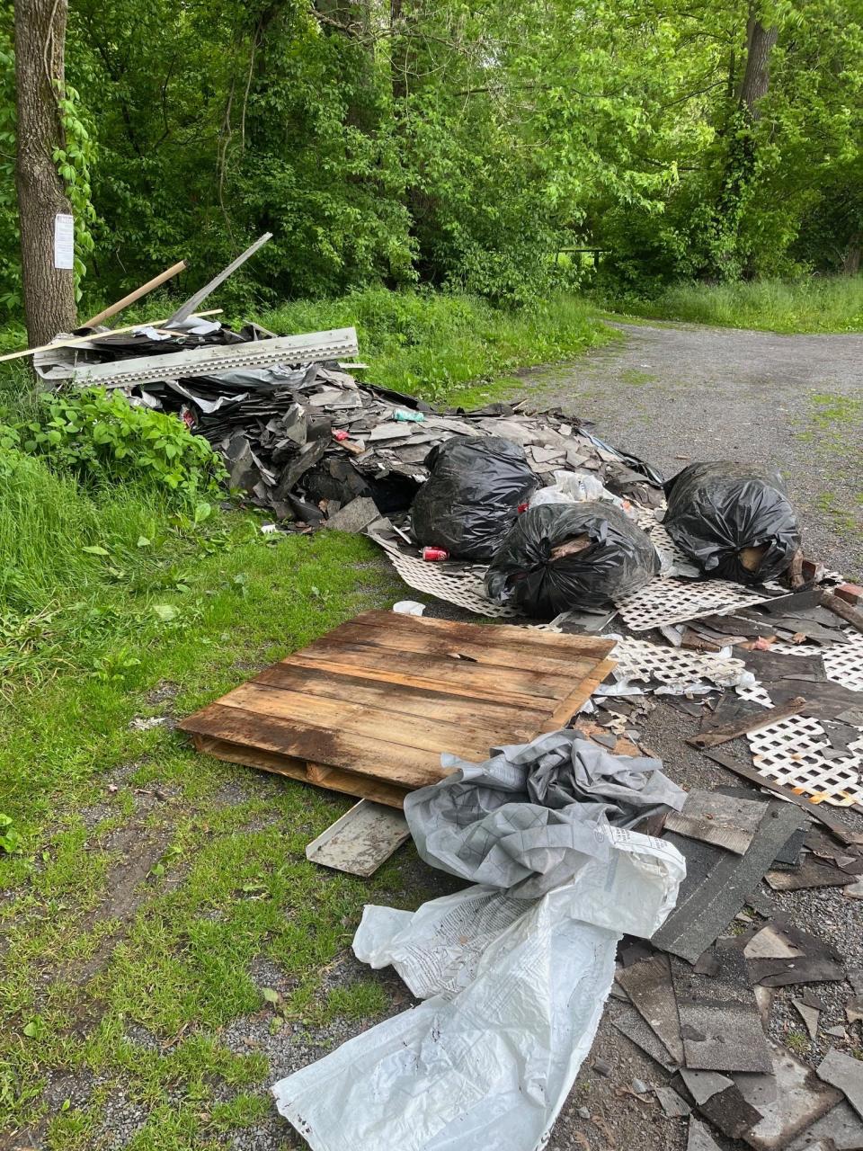 Cleona Borough Police are looking for leads in their investigation of an illegal dumping incident in the area of 8001 Valley Glen Road.