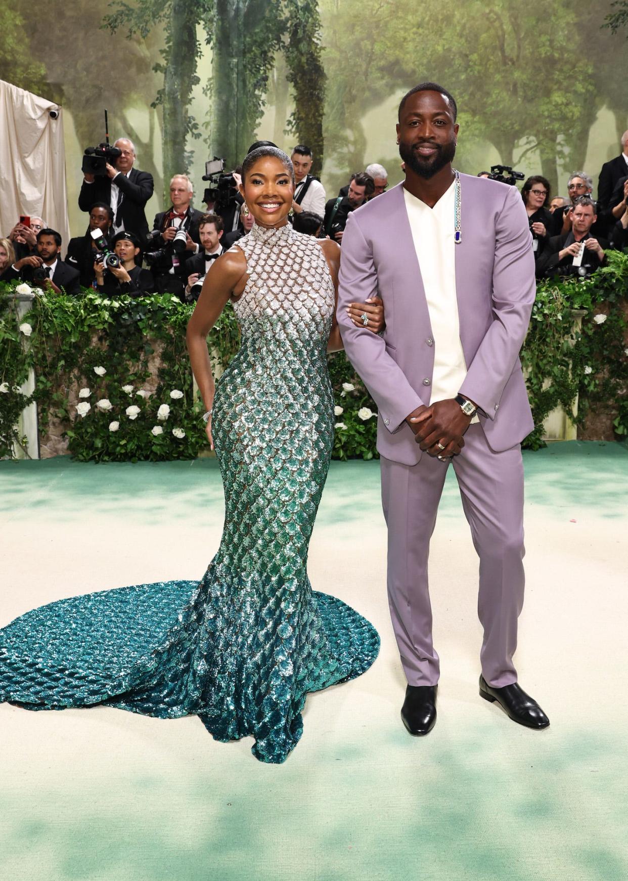 Gabrielle Union and Dwyane Wade attend the 2024 Met Gala.