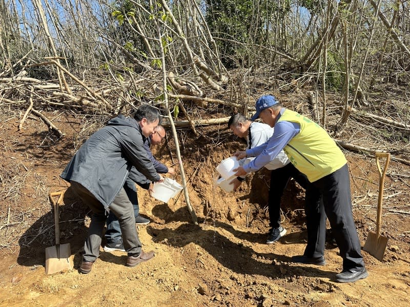 澎湖縣湖西鄉公所植樹活動 澎湖縣湖西鄉公所12日在湖西農路旁舉行「玉色蘭香 喜迎春」植樹活動，眾人合力種植40棵玉蘭花，為土 地換上新面貌。 （湖西鄉公所提供） 中央社  113年3月12日 