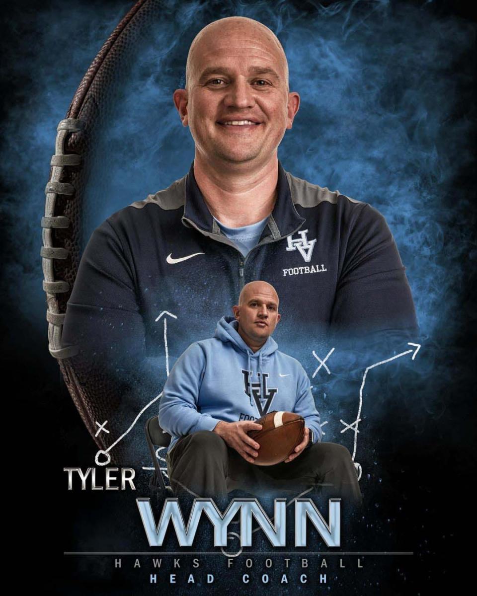 Tyler Wynn accepts the job as head football coach at Hardin Valley Academy in February 2024.