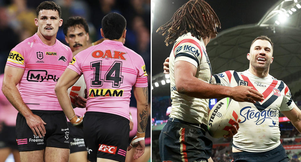 The Panthers and Roosters in the NRL.