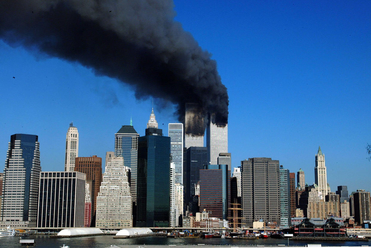 The twin towers of the World Trade Center on 9/11