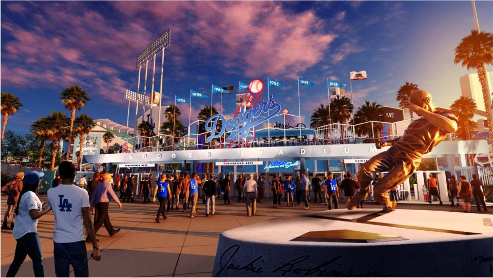 A rendering of Dodger Stadium's upcoming $100 million dollar face lift.
