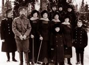 <p>The royal family taking in the great outdoors in Tsarskoye Selo, where the Catherine Palace is located. </p>