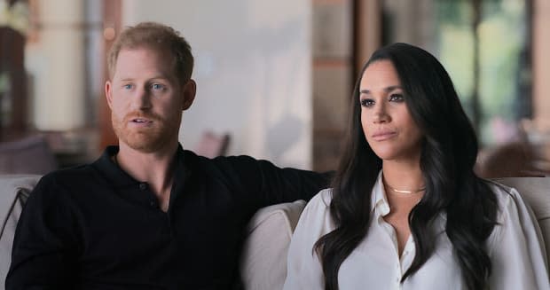 Prince Harry and Meghan Markle in "Harry & Meghan" on Netflix<p>Netflix</p>