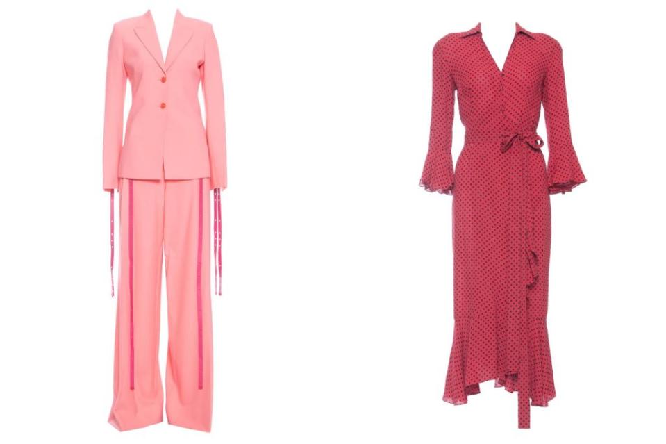 This gorgeous pink suit (left) from the late Virgil Abloh’s Off-White was also on offer, as well as this nostalgic Michael Kors dress (right) from Stewart’s closet.