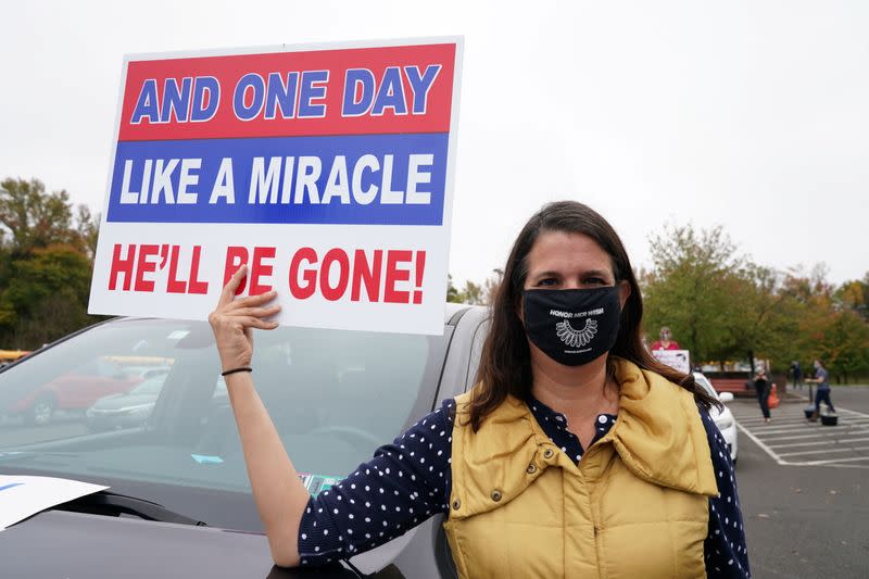 U.S. presidential candidate Biden holds drive-in campaign event in Bristol