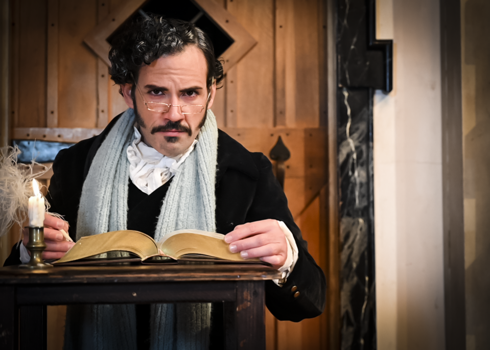 Scrooge performed by Ronald Román-Meléndez this holiday season at American Shakespeare Center in Staunton, Va.