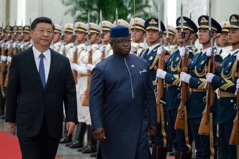 Sierra Leone President Julius Maada Bio, seen reviewing the Chinese People's Liberation Army honour guard with President Xi Jinping in Beijing, is one of a host of African leaders to attend the the Forum on China-Africa Cooperation