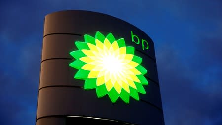 FILE PHOTO: Logo of BP is seen at a petrol station in Kloten