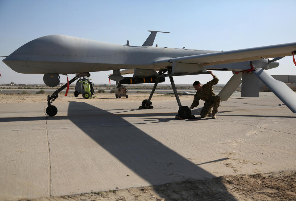 Drones and bombers were used to raze the camp to the ground: Getty