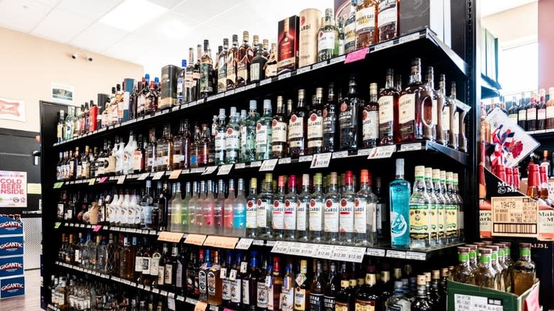 shelves of liquor Hollywood Beverage