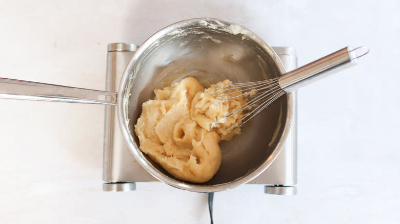 churro batter in pot