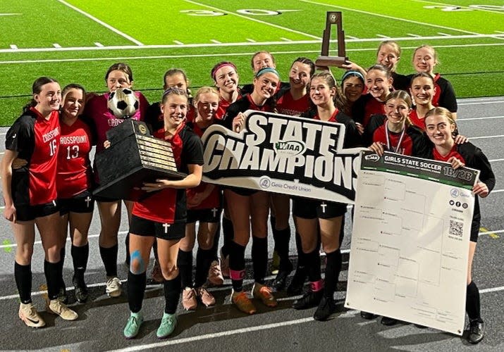 Crosspoint's girls soccer team claimed the Class B state championship with a 2-1 win over Kalama on Saturday at Federal Way Stadium.