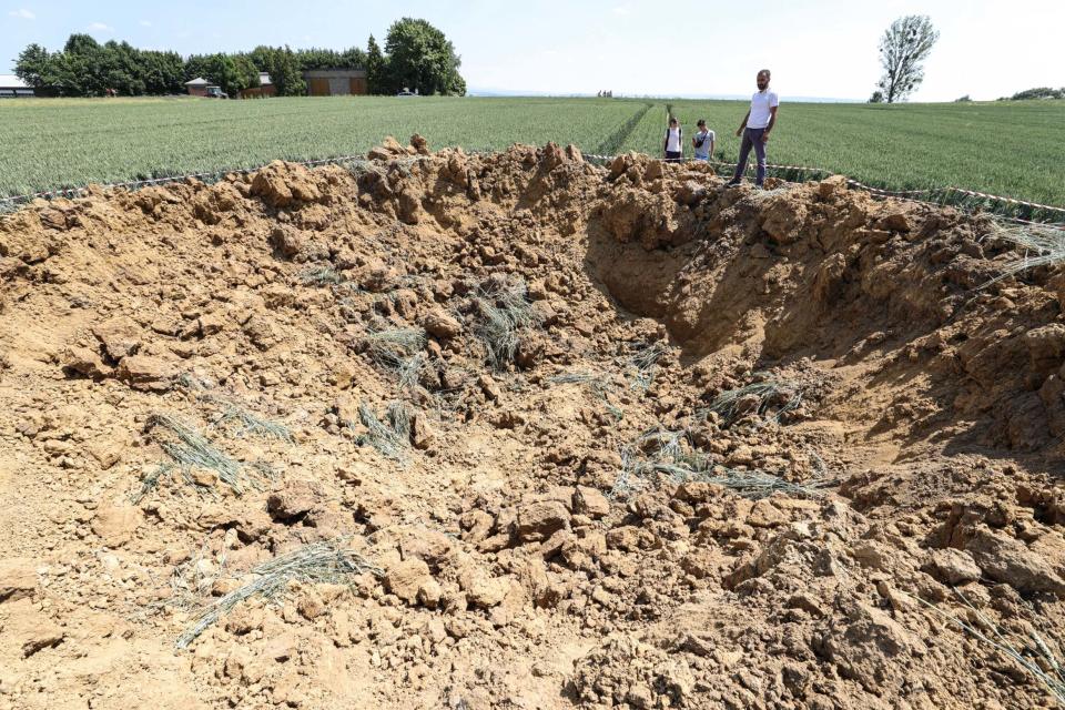 The crater was discovered around 80km from Frankfurt (EPA)