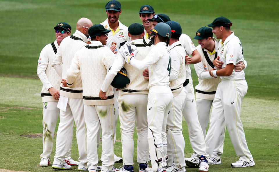 Australia players, pictured here celebrating after winning the Boxing Day Test against South Africa.