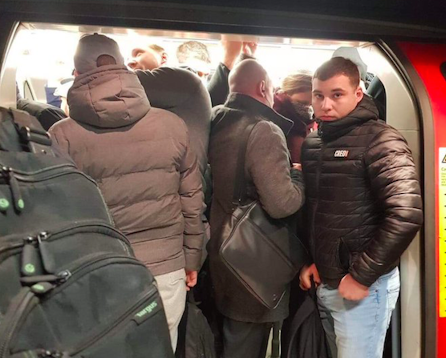 A photo of a packed Tube train posted on Twitter by Labour MP Neil Coyle on Monday (Neil Coyle/Twitter)