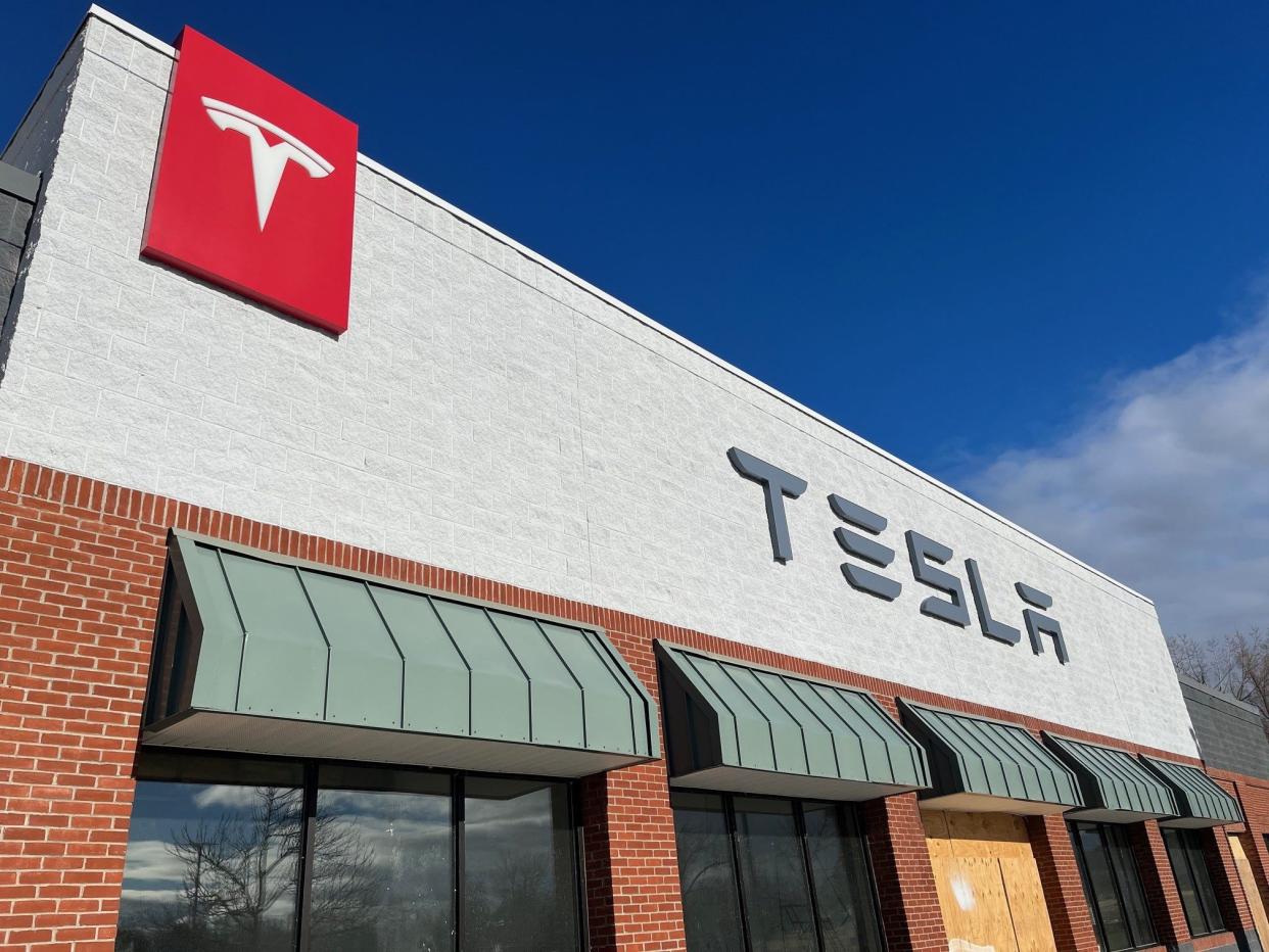 The Tesla store in South Burlington will be able to sell as well as service electric vehicles, thanks to a change in Vermont state law. As seen on Dec. 19, 2023.