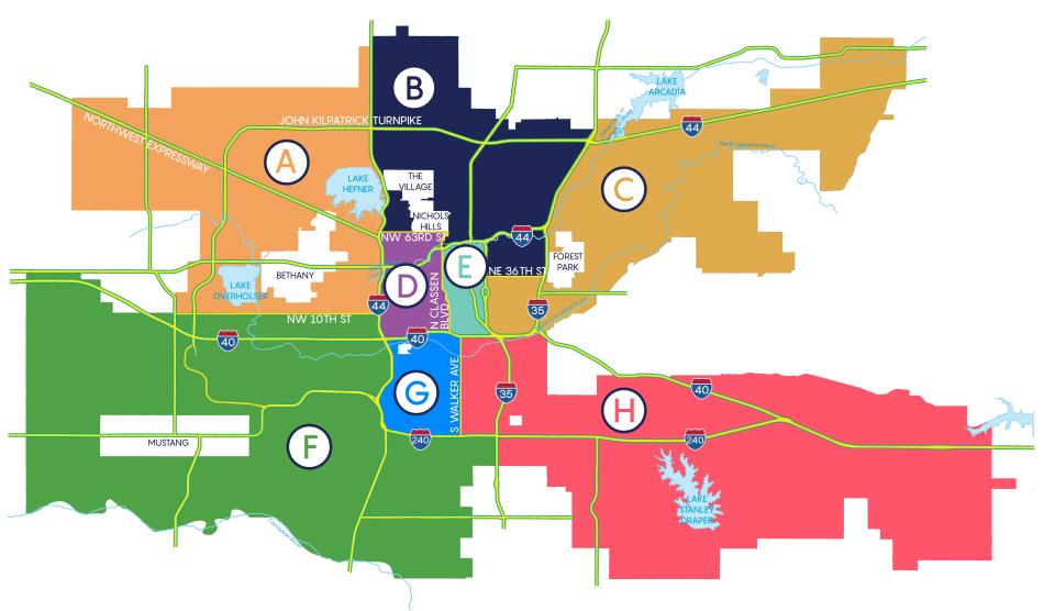 Various parks in the Oklahoma City metro have been divided into different groups for survey during the MAPS 4 Parks Plan assessment phase.