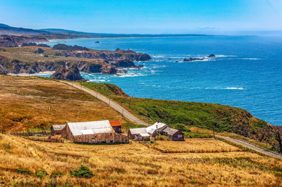 The Kristofferson Ranch spans 557 acres along the Mendocino coastline.