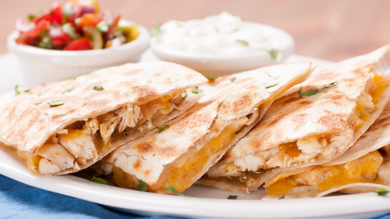 Quesadillas on a plate