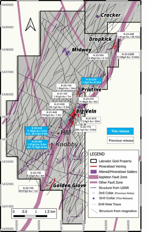 Kingsway occurrences with highlights of recent drilling.