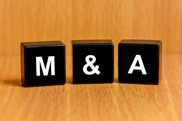 Letter blocks spelling out M&A