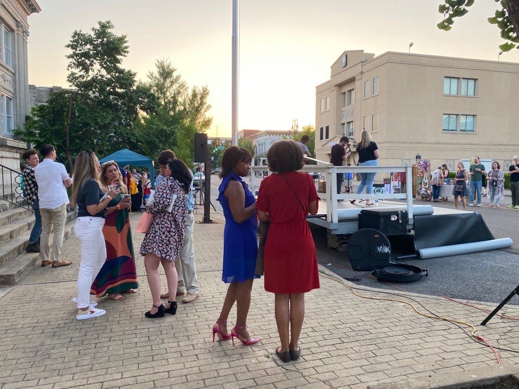 Crowds gather in front of the Ned at Tuesday night's Arts Backstage festival.