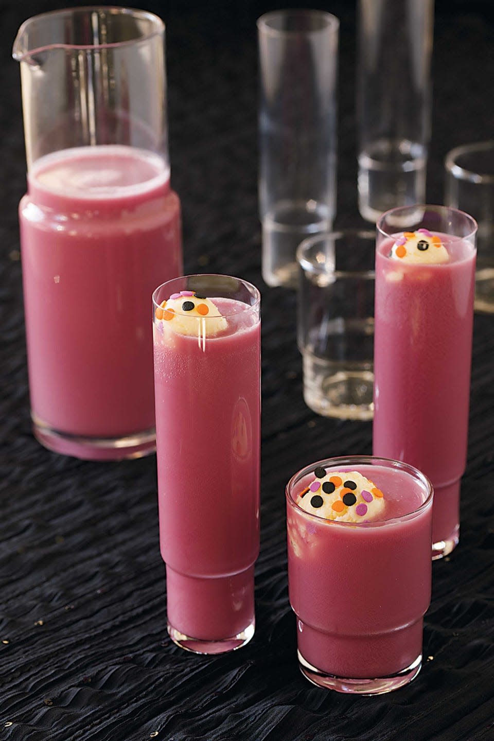 <p>Your Halloween guests will die over this <a href="https://www.womansday.com/food-recipes/food-drinks/g2468/easy-halloween-drinks/" rel="nofollow noopener" target="_blank" data-ylk="slk:festive punch;elm:context_link;itc:0;sec:content-canvas" class="link ">festive punch</a>.</p><p><strong><em><a href="https://www.womansday.com/food-recipes/food-drinks/recipes/a10771/purple-potion-punch-recipe-122197/" rel="nofollow noopener" target="_blank" data-ylk="slk:Get the Purple Potion Punch recipe.;elm:context_link;itc:0;sec:content-canvas" class="link ">Get the Purple Potion Punch recipe. </a></em></strong></p>