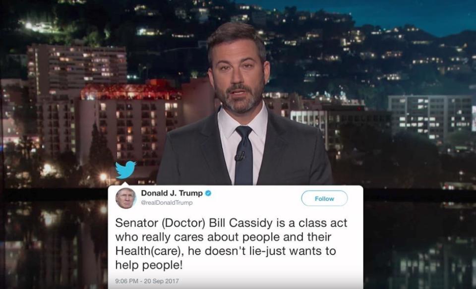 Jimmy Kimmel fires latest political salvo: 'I guarantee Trump doesn’t know anything about healthcare bill'