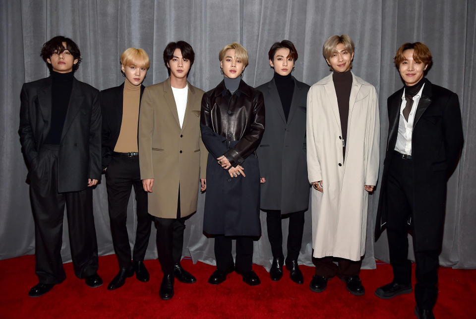 BTS are up for the International Group prize. (Photo by John Shearer/Getty Images for The Recording Academy)