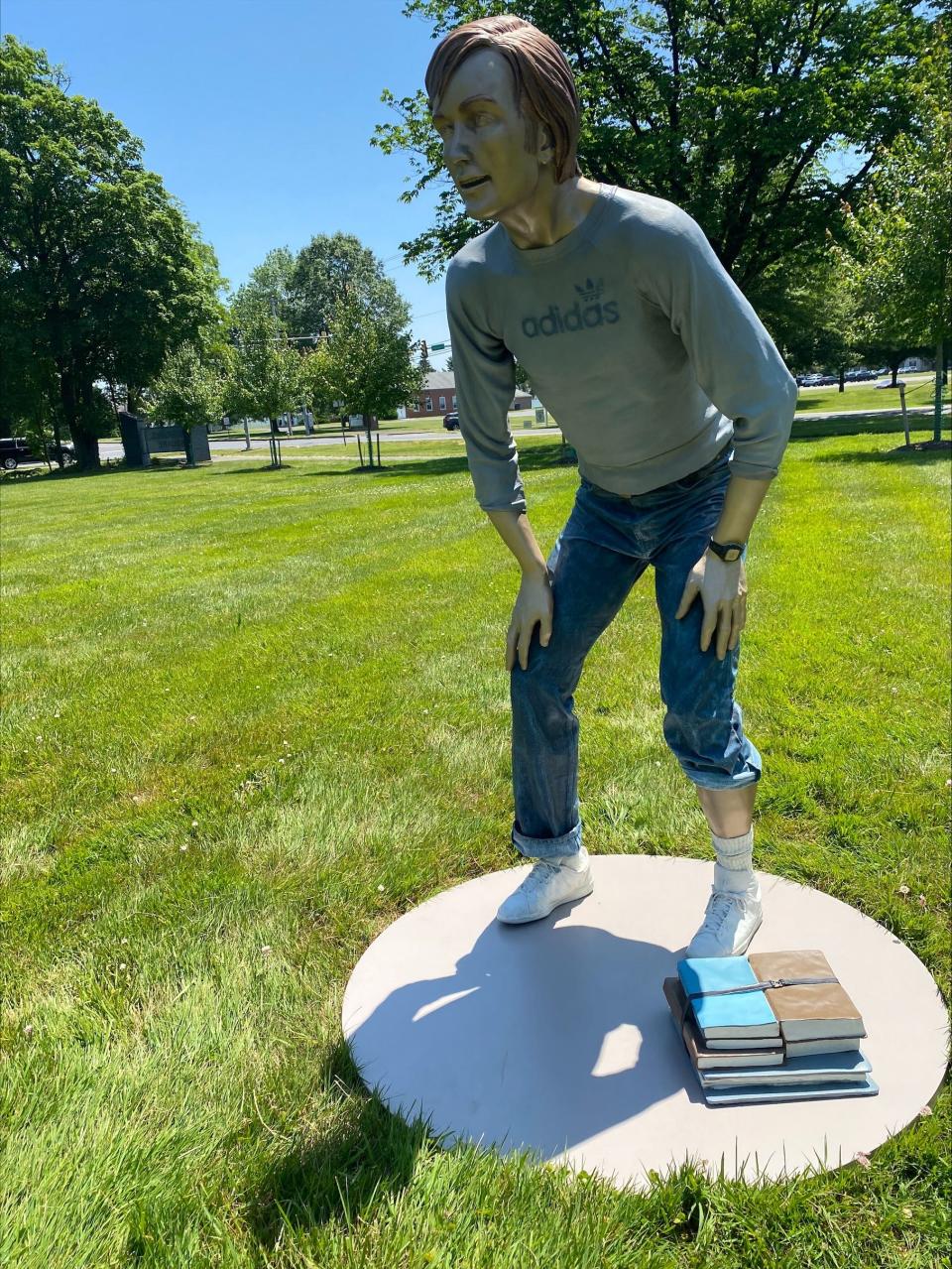 A second "Time Out" sculpture by Seward Johnson is also displayed at Veterans Square in Lower Makefield.