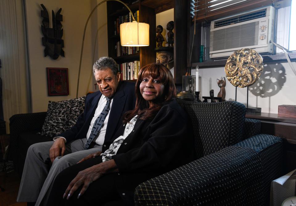 Norman and Velma Hill are seen in their home in Manhattan, New York on June 28, 2023. They are civil rights activists and participated in the March on Washington 60 years ago. 