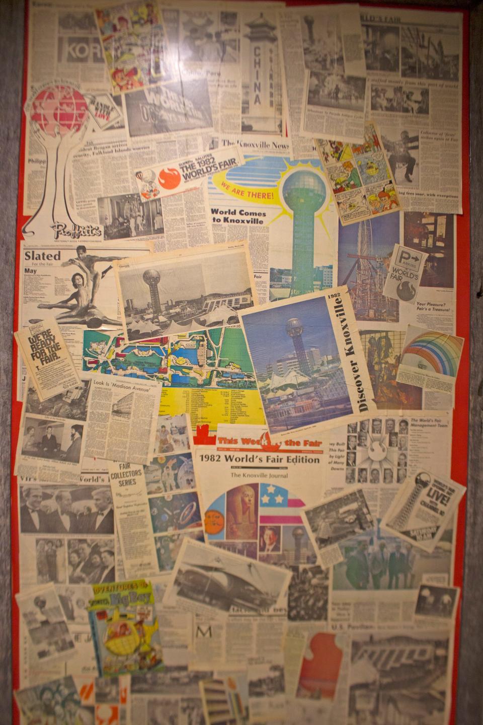 This collage of 1982 World’s Fair newspaper clippings makes for interesting reading at Sweet P’s Downtown Dive on Jackson Avenue.