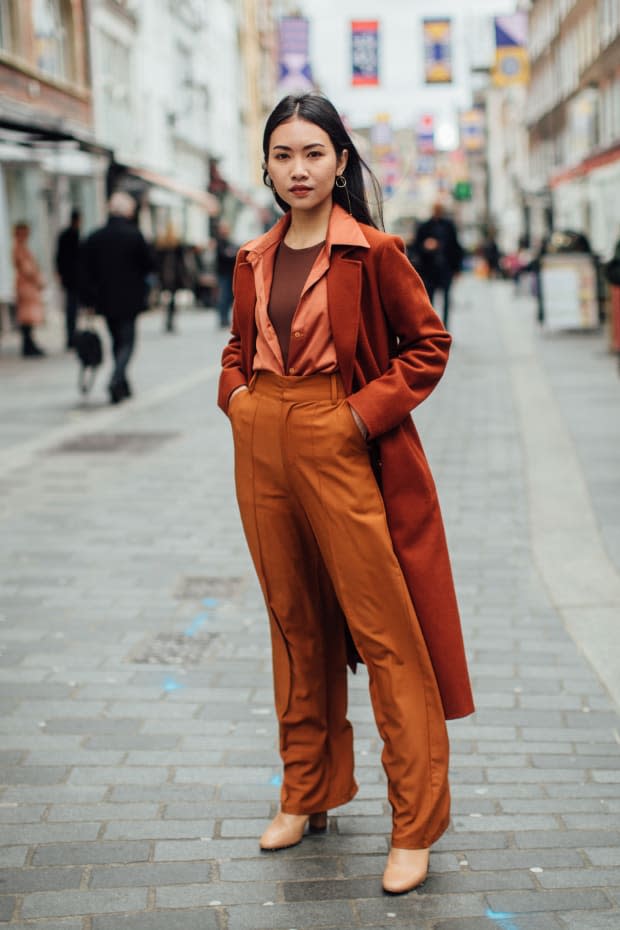 <p>On the street at London Fashion Week Fall 2020. </p>