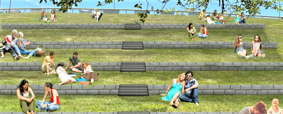 A photo illustration of the proposed amphitheater to be constructed in Millersburg's Deer Run Park.