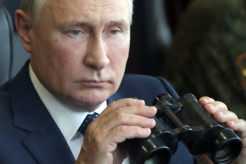 2021年9月26日，俄羅斯總統普京（Vladimir Putin）視察軍事演習。（AP）