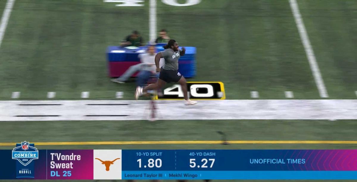 Texas' T'Vondre Sweat, Byron Murphy's 40-yard dashes impress at