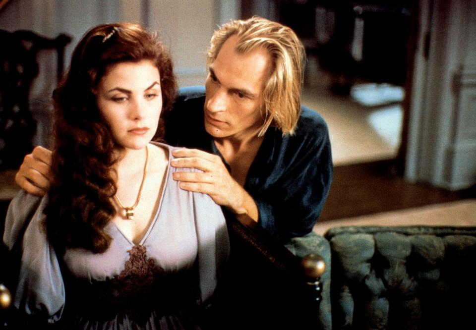 Sherilyn Fenn, left, and Julian Sands in a scene from "Boxing Helena."