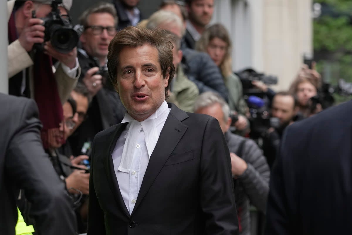 Barrister David Sherborne arriving at court (Copyright 2023 The Associated Press. All rights reserved)