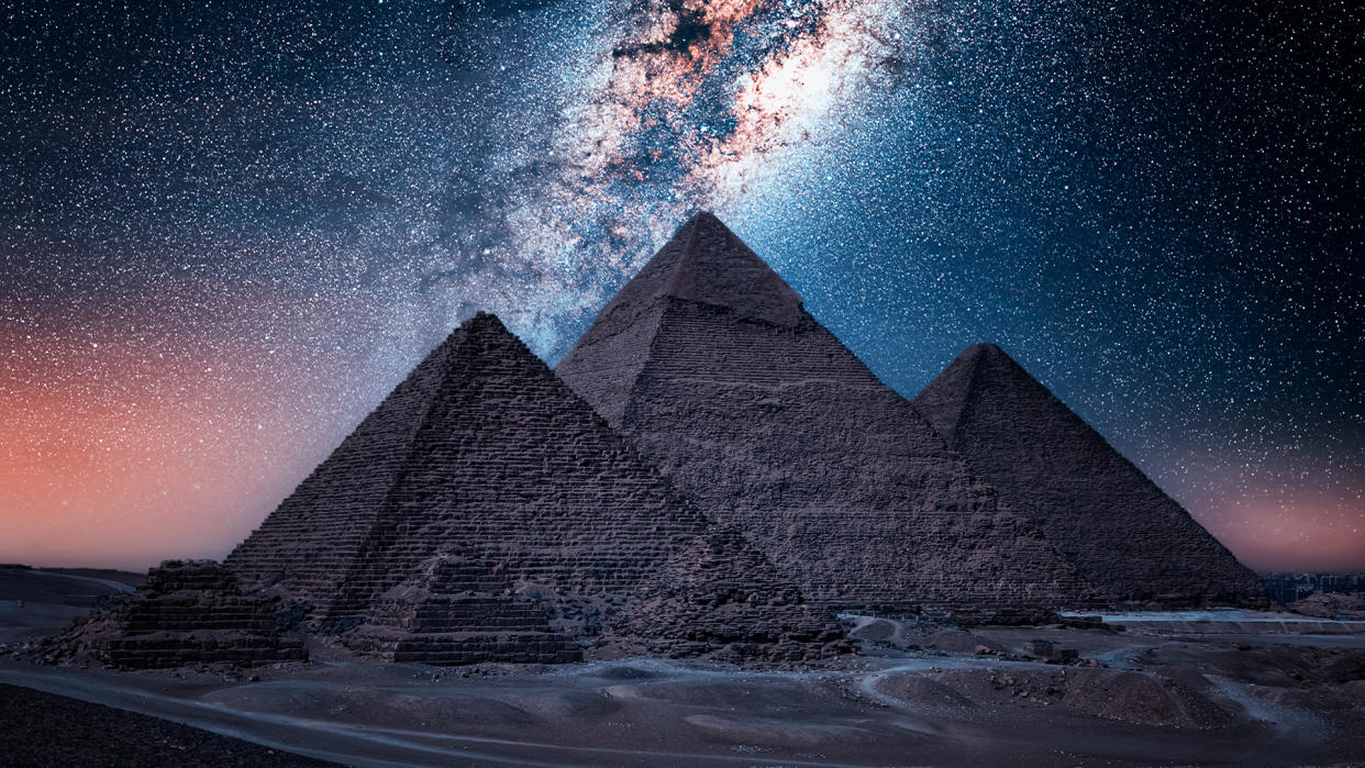  The Pyramids of Giza, seen here with the Milky Way in the background, are not Egypt's oldest pyramids. 