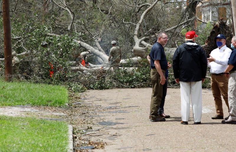 U.S. President Donald Trump visits areas damaged by Hurricane Laura in Lake Charles, Louisiana and Orange, Texas