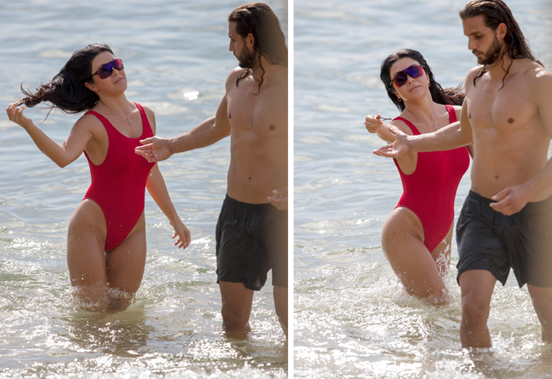 Martha teamed her swimsuit with scarlet-tinted sunglasses. Photo: Diimex