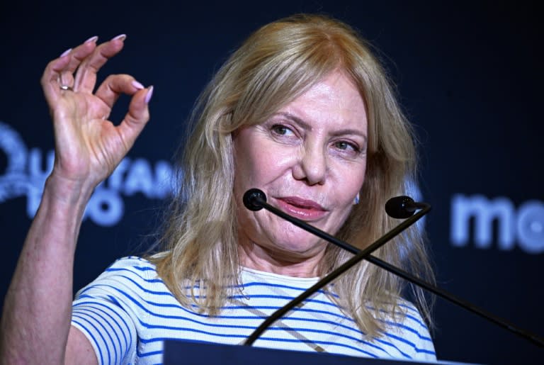 La actriz argentina Cecilia Roth en conferencia de prensa en Playa del Carmen, México, el 19 de abril de 2024. (CARL DE SOUZA)